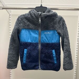 Eddie Bauer Charcoal and Navy Fleece Jacket